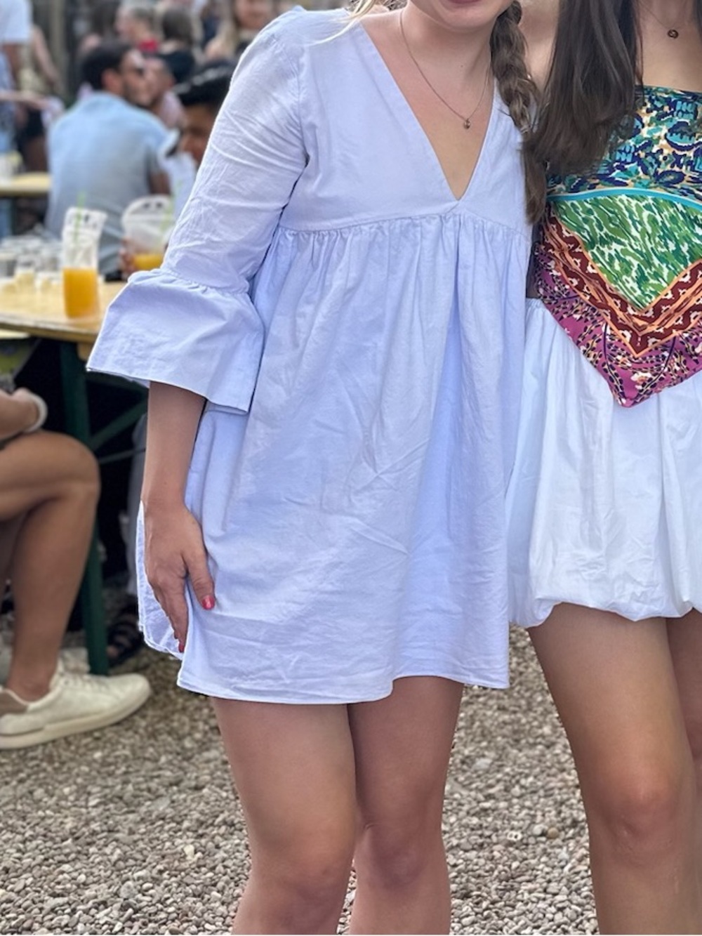 Zara Light blue romper with skirt